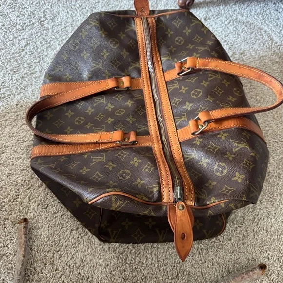 Louis Vuitton Sac Souple Travel Duffle 45 Brown Canvas, Leather Monogram GUC - Picture 4 of 16